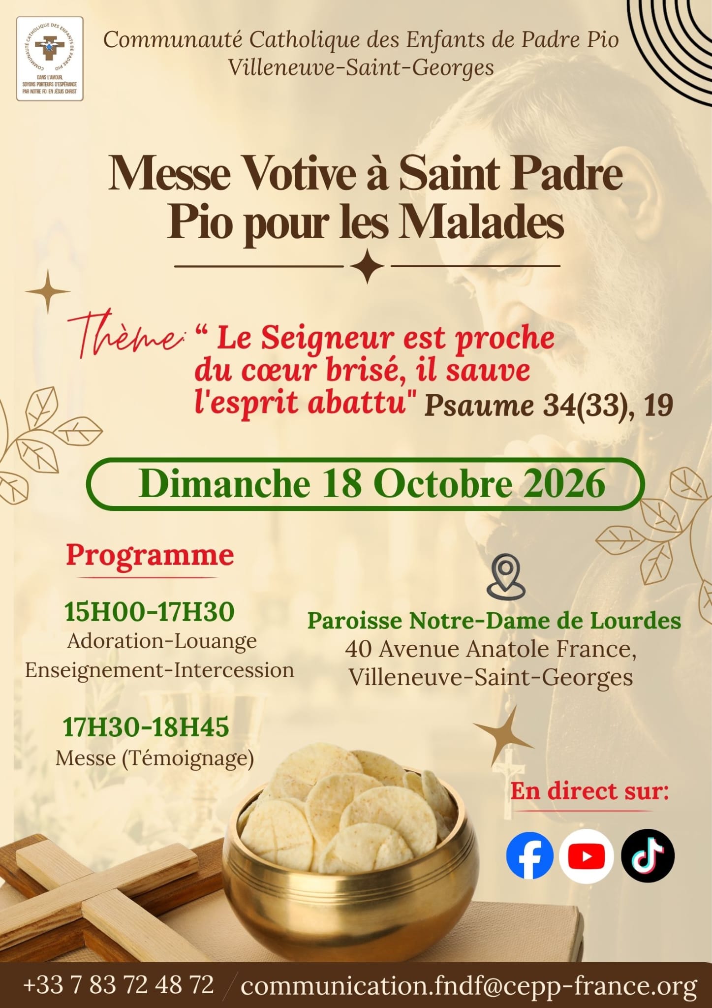 Messe Votive Padre Pio Octobre 2026